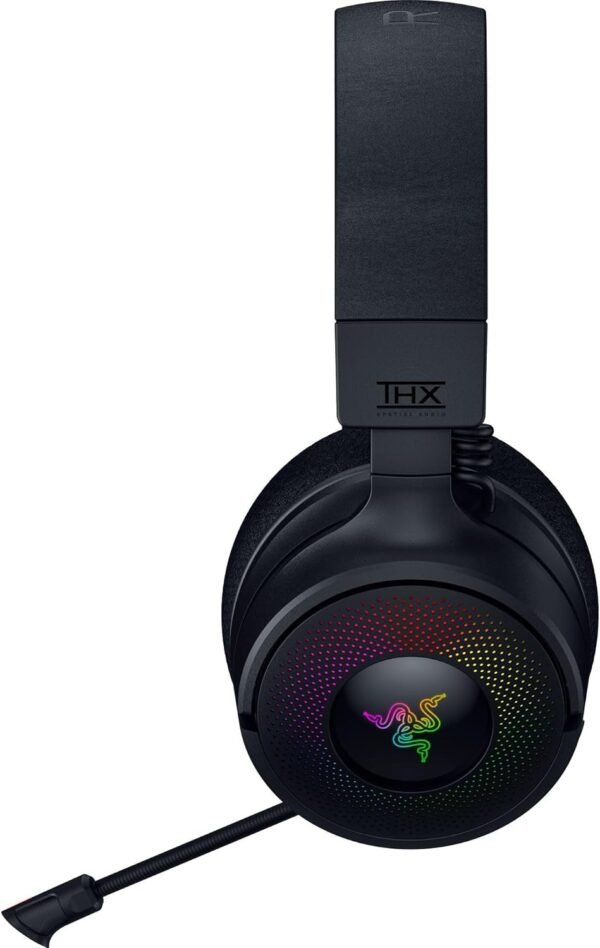 Razer Kraken V4 Wireless Gaming Headset: 2.4GHz, Bluetooth, USB - Super Wideband Mic - 40 mm Drivers - 9 Zone RGB Lighting - for PC, Mac, PS5, Nintendo Switch, Steam Deck, Smartphone - Black - Image 11