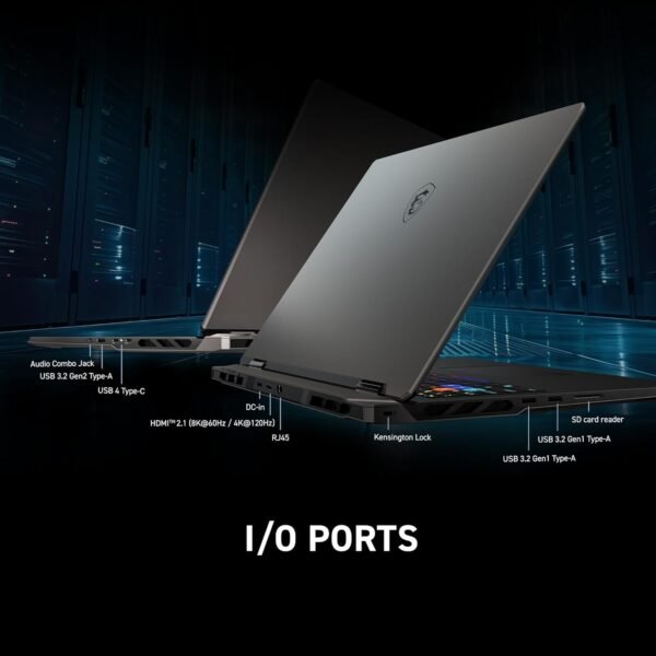MSI Vector A18 HX 18” 240Hz QHD+ Gaming Laptop: AMD Ryzen 9-9955HX, NVIDIA Geforce RTX 5080, 32GB DDR5, 1TB NVMe SSD, Type C, Wi-Fi 7, Win 11 Home: Cosmo Gray A9WIG-065US - Image 6