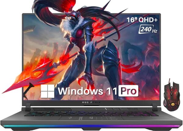 ASUS 2024 ROG Strix G16 Gaming Laptop, 14th Gen 24-Core i9-14900HX(24 Cores), GeForce RTX 4060 8GB GDDR6, 16" 240Hz QHD+ Screen, 64GB DDR5, 4TB SSD, Backlit KB, Wi-Fi 6E, Win11 Pro, with Mouse
