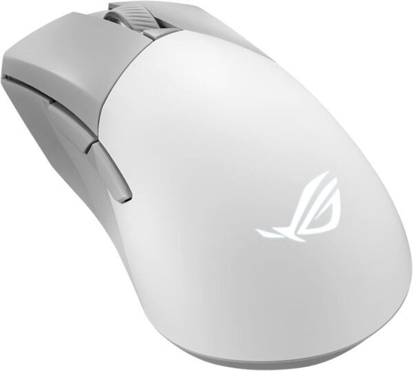 ASUS ROG Gladius III Wireless AimPoint Gaming Mouse, Connectivity (24GHz RF, Bluetooth, Wired), 36000 DPI sensor, 6 programmable buttons, ROG SpeedNova, Replaceable switches, Paracord cable, White - Image 9