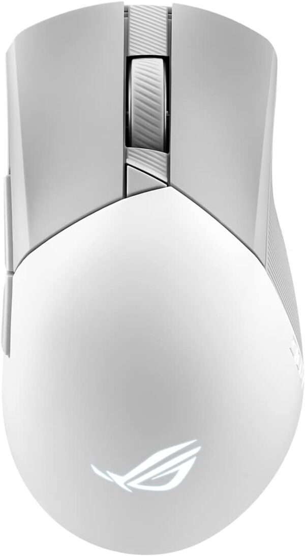 ASUS ROG Gladius III Wireless AimPoint Gaming Mouse, Connectivity (24GHz RF, Bluetooth, Wired), 36000 DPI sensor, 6 programmable buttons, ROG SpeedNova, Replaceable switches, Paracord cable, White