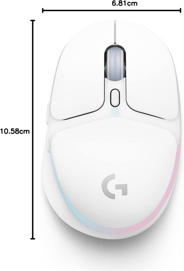 Logitech G G705 Wireless Gaming Mouse, Customisable LIGHTSYNC RGB Lighting, LIGHTSPEED Wireless, Bluetooth Connectivity, Lightweight, PC/Mac/Laptop - White Mist - Image 8