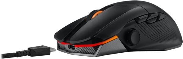 ASUS ROG Chakram X Origin Gaming Mouse, Tri-mode connectivity (2.4GHz RF, Bluetooth, Wired), 36000 DPI sensor, 11 programmable buttons, Detachable joystick, Paracord cable, Black - Image 13