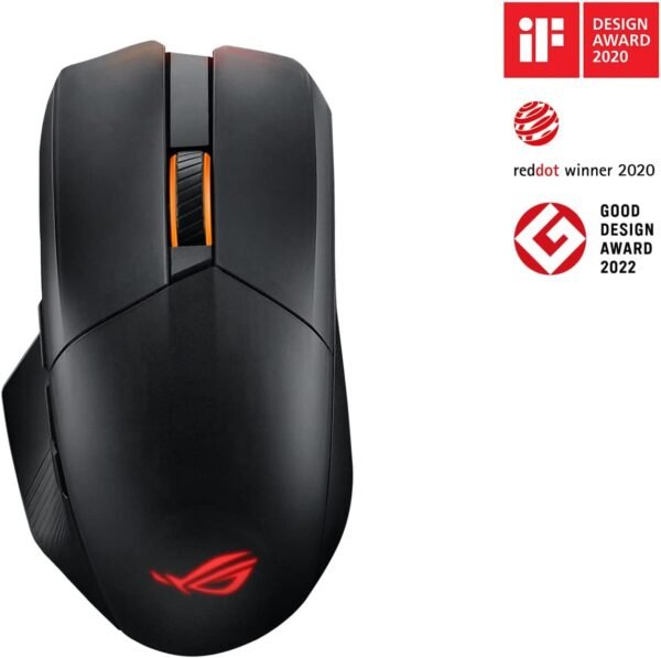 ASUS ROG Chakram X Origin Gaming Mouse, Tri-mode connectivity (2.4GHz RF, Bluetooth, Wired), 36000 DPI sensor, 11 programmable buttons, Detachable joystick, Paracord cable, Black - Image 8