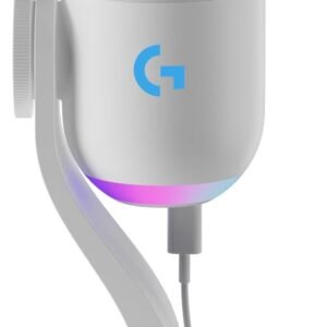 Logitech G Yeti GX Dynamic RGB Gaming Microphone with LIGHTSYNC, USB Mic for Streaming, Supercardioid, USB Plug and Play for PC/Mac - White