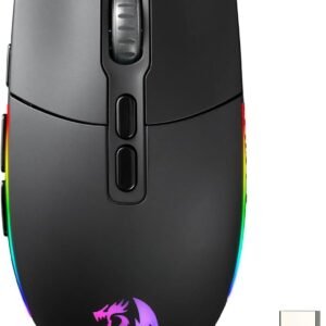 Redragon M719 Pro Wireless Optical Gaming Mouse, 8 Programmable Buttons, RGB Backlit, 10,000 DPI, Ergonomic PC Computer Gaming Mice with Fire Button