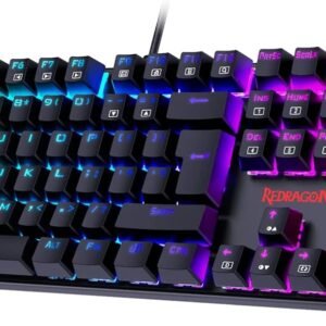 Redragon Mechanical Gaming Keyboard, Mechanical Keyboard with 105 Programmable Keys, Red Switches, Full Anti-ghosting RGB Ideal for Gaming, PC, Windows, Mac, Gamer, Office, Typists - UK Layout