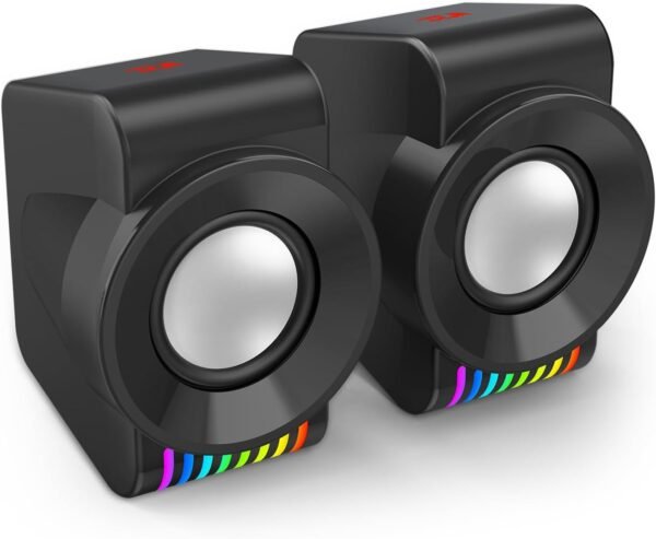 Redragon GS514 PC Gaming Speaker, 2.0 Channel Stereo Desktop Computer Speaker with Dynamic RGB, Quality Bass and Crystal Clear Sound, USB Powered with a 3.5mm Connector - Image 7