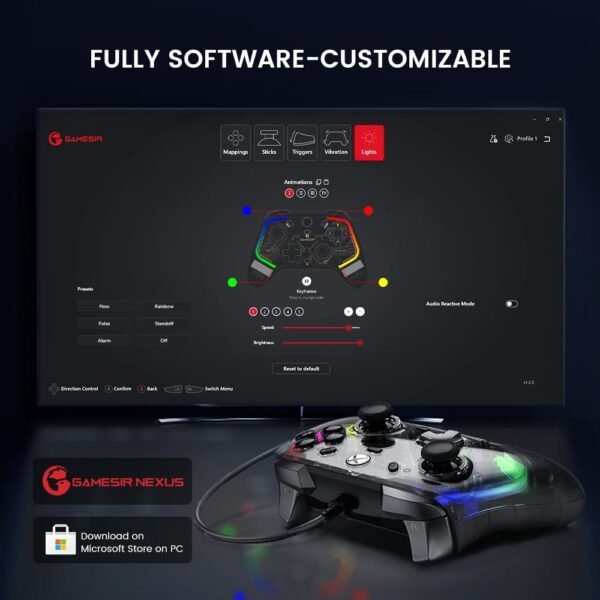 GameSir Kaleid Wired Controller for Xbox Series X|S, Xbox One,Windows 10/11 & Steam, Plug and Play Gaming Gamepad, Transparent Video Game Controller with Hall Effect Joysticks/Hall Trigger - Image 8