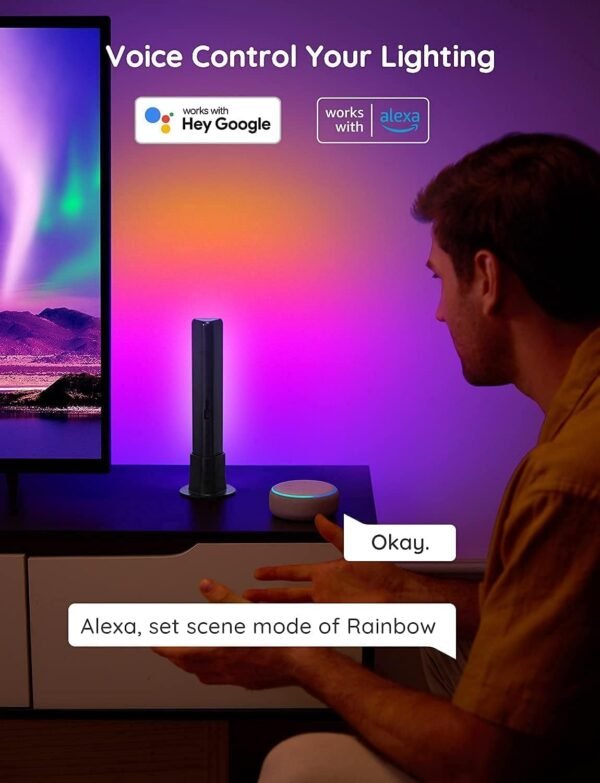 Govee LED Light Bars, Smart WiFi RGBIC TV Backlight, Gaming Lights with Scene and Music Modes, Play Light Bar for PC, TV, Room Decoration, Work with Alexa & Google Assistant - Image 4