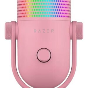 Razer Seiren V3 Chroma - RGB USB Microphone - Supercardioid Condenser Microphone with Tap-to-Mute (Reactive Lighting, Digital Gain Limiter and Integrated Shock Absorber) Quartz