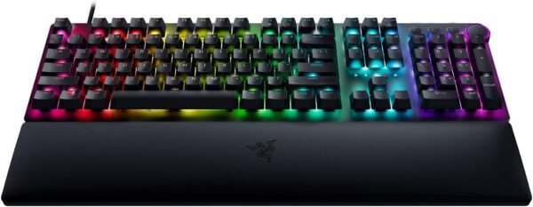 Razer Huntsman V2 (Red Switch) - Optical Gaming Keyboard with Near-Zero Input Latency (Linear Optical Switches Gen-2, Doubleshot PBT Keycaps, Ergonomic Wrist Rest) UK Layout | Black - Image 10