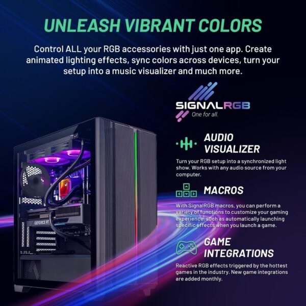 Skytech Gaming Siege Gaming PC Desktop – Intel Core i7 13700F 2.1 GHz, NVIDIA RTX 4060 Ti, 1TB NVME SSD, 32GB DDR5 RAM RGB, 650W Gold PSU, 360mm AIO, 11AC Wi-Fi, Windows 11 Home 64-bit - Image 2