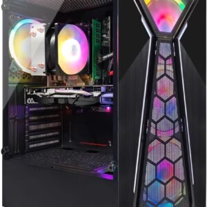 STGsivir Gaming PC, Gaming Computer Desktop Tower, AMD 3000G 3.5GHz, AMD RX 580 8GB, 16GB DDR4 RAM, 512GB SSD, 600M WiFi, BT 5.0, Windows 11
