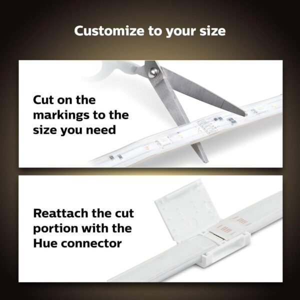Philips Hue Lightstrip Plus v4 [2 m] White and Colour Ambiance Smart LED Kit with Bluetooth, Works with Alexa, Google Assistant and Apple HomeKit (Extendable) - Image 3