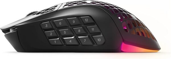SteelSeries Aerox 9 Wireless - Holey RGB Gaming Mouse - Ultra-lightweight Water Resistant Design - 18 Programmable Buttons - Lag-free 2.4GHz / Bluetooth Wireless - 18K DPI TrueMove Air Optical Sensor - Image 15