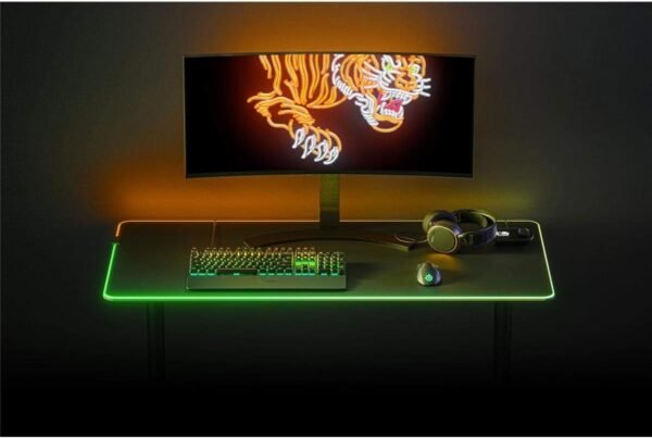 SteelSeries QcK Prism RGB Gaming Surface - 3XL Cloth Mouse Pad of All Time - Optimized for Gaming Sensors - Maximum Control, Black - Image 3