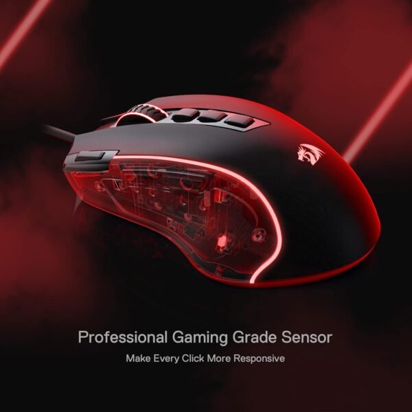 Redragon M612 Predator RGB Gaming Mouse, 8000 DPI Wired Optical Gamer Mouse with 11 Programmable Buttons & 5 Backlit Modes, Software Supports DIY Keybinds Rapid Fire Button - Image 4