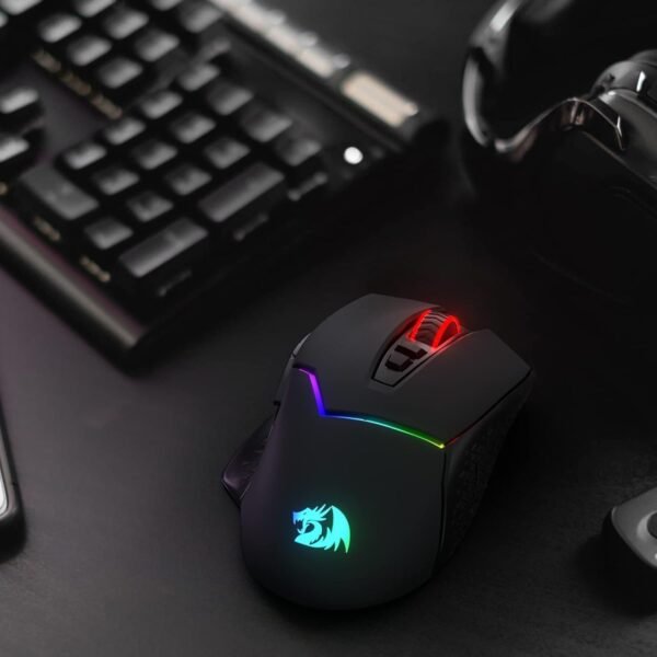 Redragon M690 PRO Wireless Gaming Mouse, 8000 DPI Wired/Wireless Gamer Mouse w/Rapid Fire Key, 8 Macro Buttons, Ergonomic Design for PC/Mac/Laptop, Black - Image 9