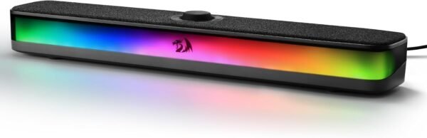 Redragon GS515 RGB Desktop Soundbar, 2.0 Channel Stereo Computer Speakers for Desktop with BT 5.3, USB-C/USB Powered, Black