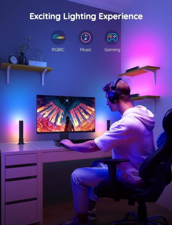 Govee LED Light Bars, Smart WiFi RGBIC TV Backlight, Gaming Lights with Scene and Music Modes, Play Light Bar for PC, TV, Room Decoration, Work with Alexa & Google Assistant - Image 2