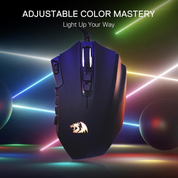 Redragon M921 MMO Gaming Mouse, 12400 DPI High Precision Wired RGB Mice w/18 Programmable Buttons, 12 Side Macro Keys, Software Supports for PC Laptop - Image 8