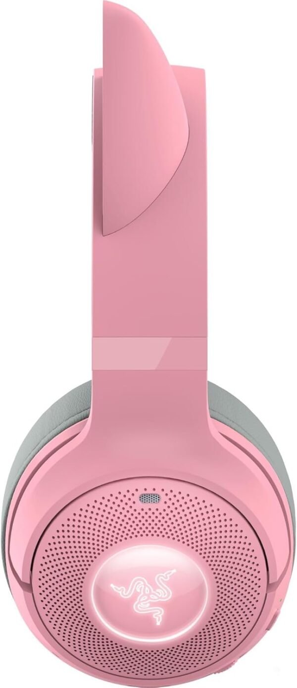 Razer Kraken Kitty V2 BT - Wireless Bluetooth RGB Headset with Kitty Ears (Bluetooth 5.2, TriForce 40 mm Drivers, Integrated Beamforming Noise-cancelling Mics, Up to 40 Hrs Battery Life) Quartz Pink - Image 11