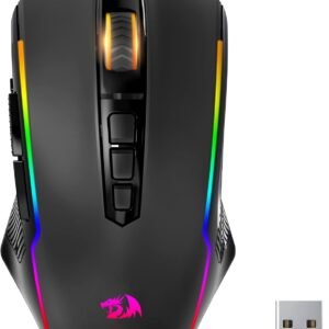 Redragon Gaming Mouse, Wireless Gaming Mouse with 9 Programmable Buttons, RGB Backlit, Rechargeable Wireless Mouse UP to 8000 DPI, Macro Edit, 70Hrs for Laptop, PC, Mac Gamer, Black M910-KS