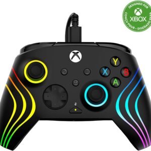 Turtle Beach Afterglow Wave Controller Black Wired RGB Gaming Controller – Licensed for Xbox Series X or S, Xbox One and Windows – Mappable Buttons, Hall-Effect Hair Triggers, Audio Controls