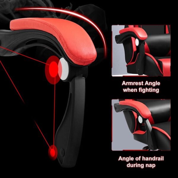 Ergonomic Gaming Chair with Function RGB Light Footrest Lumbar Support Height Adjustable High Back Computer Chair Swivel Office Chair for Adults Women Men - Image 8