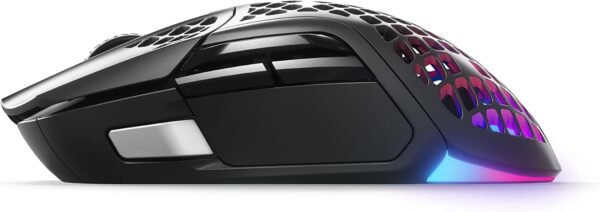 SteelSeries Aerox 5 Wireless - Holey RGB Gaming Mouse - Ultra-lightweight Water Resistant Design - 9 Buttons - Lag-free 2.4GHz / Bluetooth Wireless - 18K DPI TrueMove Air Optical Sensor - Image 13