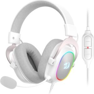 Redragon H510 Zeus-X RGB White Wired Gaming Headset - 7.1 Surround Sound - 53MM Audio Drivers in Memory Foam Ear Pads w/Durable Fabric Cover- Multi Platforms Headphone - USB Powered for PC/PS4/NS