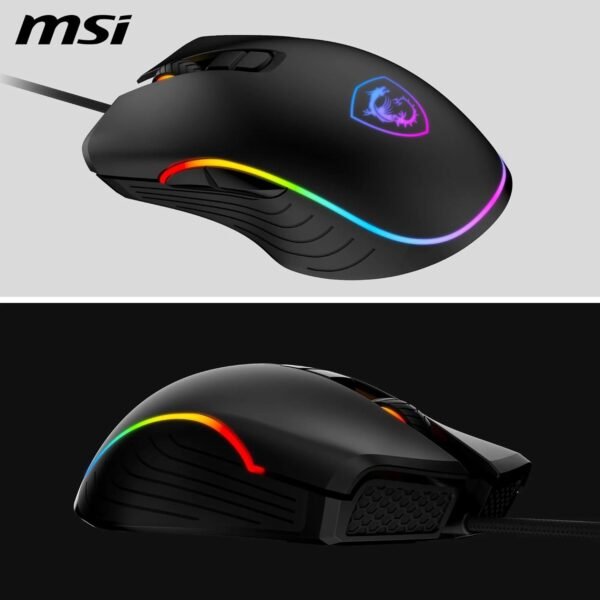 MSI FORGE GM300 Gaming Mouse - 7200DPI Optical Sensor, Symmetrical, 10M+ Click Switches, 7-Buttons, 8ms Latency, RGB LED, 118g - Wired - Image 4