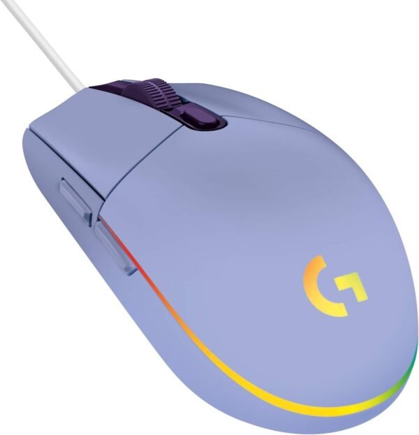 Logitech G203 LIGHTSYNC Gaming Mouse with Customizable RGB Lighting, 6 Programmable Buttons, Gaming Grade Sensor, 8K DPI Tracking, Lightweight - Lilac - Image 4