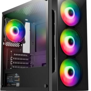 UltraTek Vulkan Series Gaming PC, Ryzen 5 5600, RTX 4060 8GB, 16GB RAM, 1TB NVME SSD, RGB Case with Glass Front, Windows 11