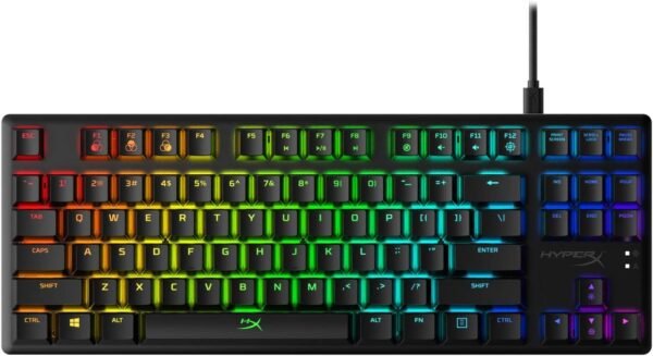 HyperX Alloy Origins Core – Tenkeyless Mechanical Gaming Keyboard – Software Controlled Light & Macro Customization – Compact Form Factor – Clicky Switch – HyperX Blue – RGB LED Backlit