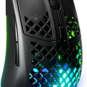 SteelSeries Aerox 3 - Holey RGB Gaming Mouse - Ultra-lightweight Water Resistant Design - 8,500 DPI TrueMove Core Optical Sensor - Onyx