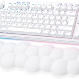 Logitech G G715 Wireless Mechanical Gaming Keyboard with LIGHTSYNC RGB Lighting, LIGHTSPEED, Tactile Switches (GX Brown) and Keyboard Palm Rest, PC and Mac Compatible - White Mist