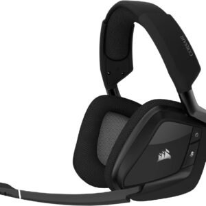 CORSAIR VOID RGB ELITE Wireless Gaming Headset – 7.1 Surround Sound – Omni-Directional Microphone – Microfiber Mesh Earpads – Up to 40ft Range – iCUE Compatible – PC, Mac, PS5, PS4 – Carbon