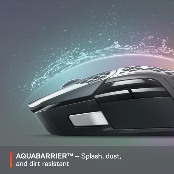 SteelSeries Aerox 5 Wireless - Holey RGB Gaming Mouse - Ultra-lightweight Water Resistant Design - 9 Buttons - Lag-free 2.4GHz / Bluetooth Wireless - 18K DPI TrueMove Air Optical Sensor - Image 5