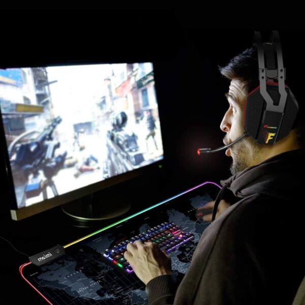 Extended RGB Gaming Mouse Mat 800x400x4mm, 17 Lighting Mode XL Extra Large Mouse Pad for gamer, Non-Slip Rubber Base and Waterproof, Keyboard Mousepad for Gaming, PC, MacBook, Laptop, Desk - World Map - Image 7