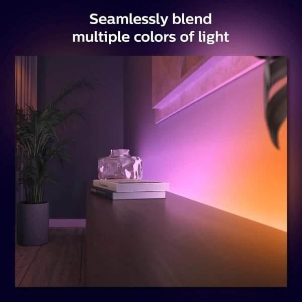 Philips Hue Gradient Ambiance Lightstrip (2m/6ft Base Kit with Plug), Flowing Multicolor Effect, Works with Amazon Alexa, Apple Homekit and Google Assistant, Bluetooth Compatible - Image 3