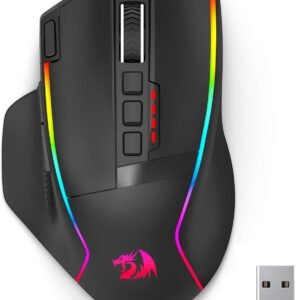 Redragon Wireless Gaming Mouse,16000 DPI 2.4G Optical Wireless Mouse,9 Macro Buttons with Rapid Fire Key,RGB Backlit,170 Hour Durable Power Capacity, Ergonomic Gaming Mouse for PC/Mac/Laptop