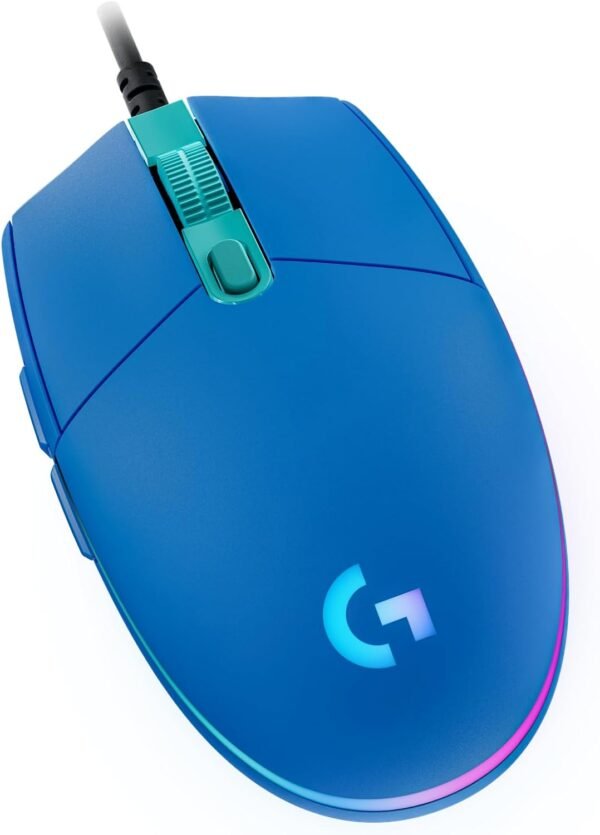 Logitech G203 LIGHTSYNC Gaming Mouse with Customizable RGB Lighting, 6 Programmable Buttons, Gaming Grade Sensor, 8K DPI Tracking, Lightweight - Blue