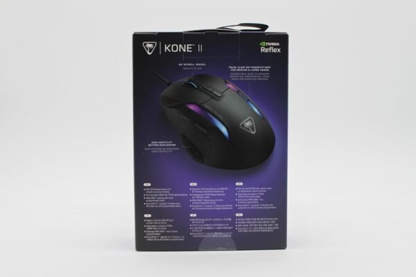 TURTLE BEACH Kone II – Wired Ergonomic RGB Gaming Mouse, 26K DPI Optical Sensor, 100M Click Life Optical Switches, 23 Customizable Inputs, 4D Scroll Wheel, Pure PTFE glides - Ash Black - Image 18
