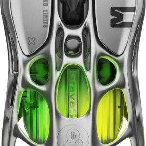 GravaStar Wireless Gaming Mice Mercury M1 Pro, Lightweight Magnesium Alloy Gaming Mouse, 26,000 DPI, PAW3395DM Sensor, Tri Mode Connection, Support 4K, Up to 200 Hours Battery Life