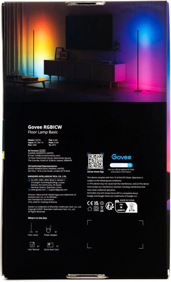 Govee LED Floor Lamp, RGBIC Modern Corner Lamp, Smart Standing Lamp with 61 Scene Modes,Music Sync, Black Corner Floor Lamp for Living Room, Bedroom - Image 15