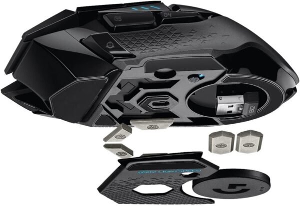 Logitech G502 LIGHTSPEED Wireless Gaming Mouse, 25K HERO Gaming Sensor, 25600 DPI, RGB, Ultra-Light, 11 Programmable Buttons, Long Life Battery, PowerPlay-compatible, PC - Black - Image 5