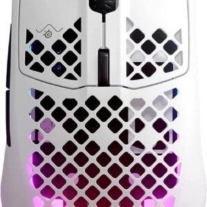 SteelSeries Aerox 3 Wireless - Holey RGB Gaming Mouse - Ultra-lightweight Water Resistant Design - 18K DPI TrueMove Air Optical Sensor - Lag-free 2.4GHz / Bluetooth Wireless - Snow