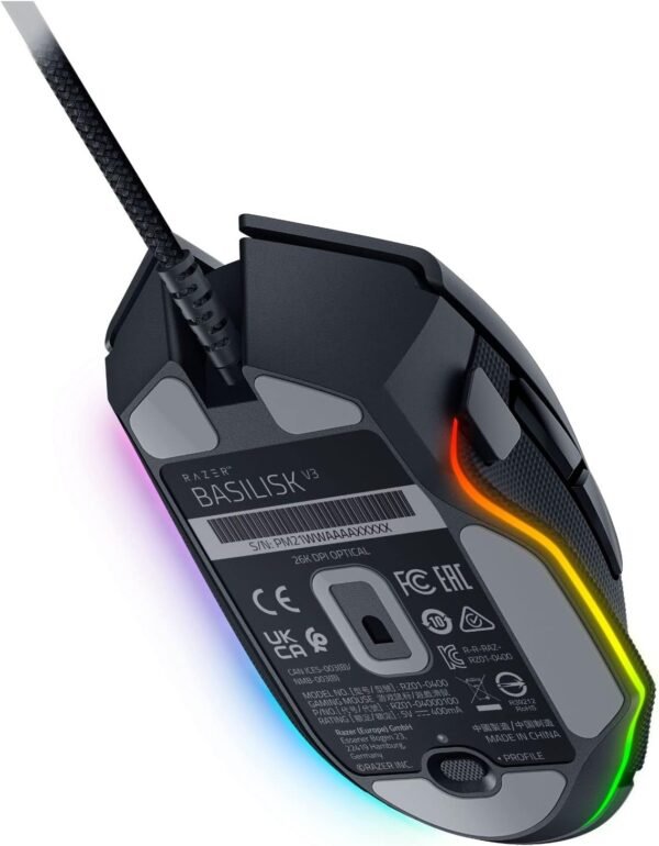 Razer Basilisk V3 Customizable Ergonomic : Fastest Gaming Mouse Switch Chroma RGB Lighting 26K DPI Optical Sensor - 11 Programmable Buttons HyperScroll Tilt Wheel Classic Black (Renewed) - Image 9
